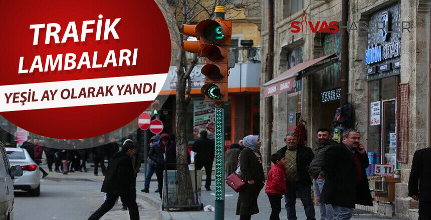 Trafik lambaları yeşilay olarak yandı