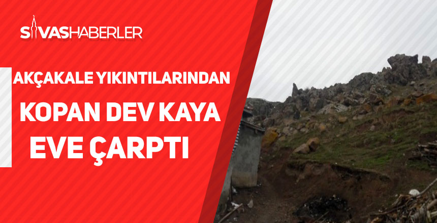 Akçakale Yıkıntılarından kopan dev kaya eve çarptı