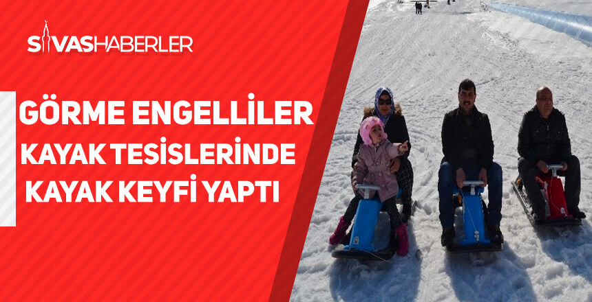 Görme Engelliler Kayak Tesislerinde Kayak Keyfi Yaptı