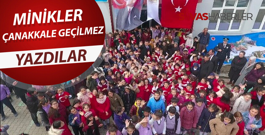 İlköğretim okulu öğrencilerinden “Çanakkale geçilmez” koreografisi