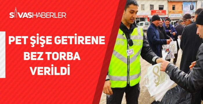 Pet şişe getirene bez torba verildi