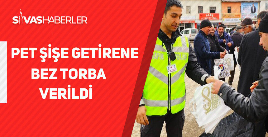 Pet şişe getirene bez torba verildi