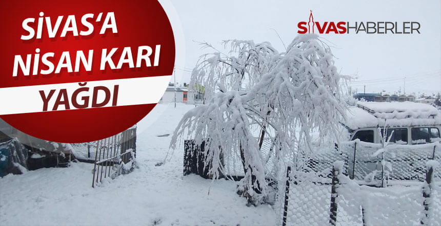 Sivas’a Nisan karı yağdı