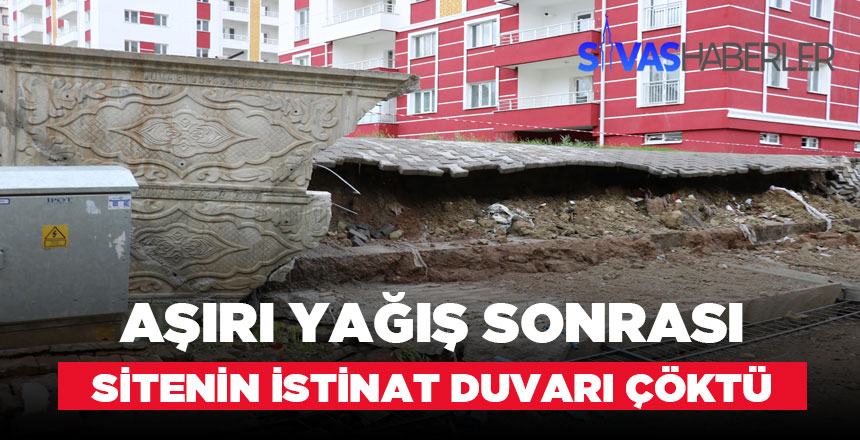 Aşırı yağmurdan istinat duvarı çöktü