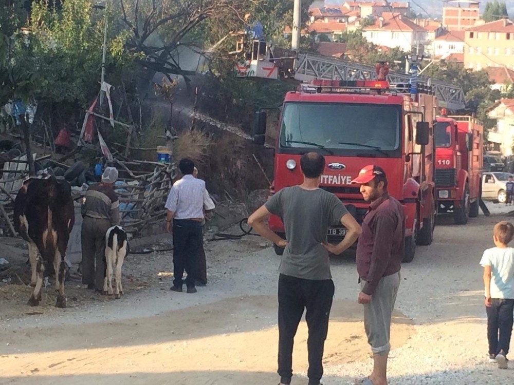 Bahçedeki odunlar alev aldı bir mahalle yanmaktan son anda kurtuldu
