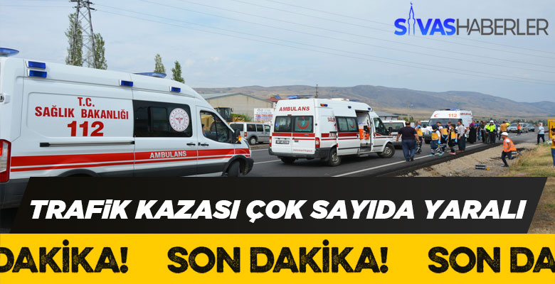 Suşehri ilçesinde trafik kazası çok sayıda yaralı