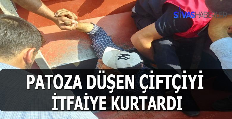 Sivas’ta bir çiftçi patoz makinesine sıkıştı