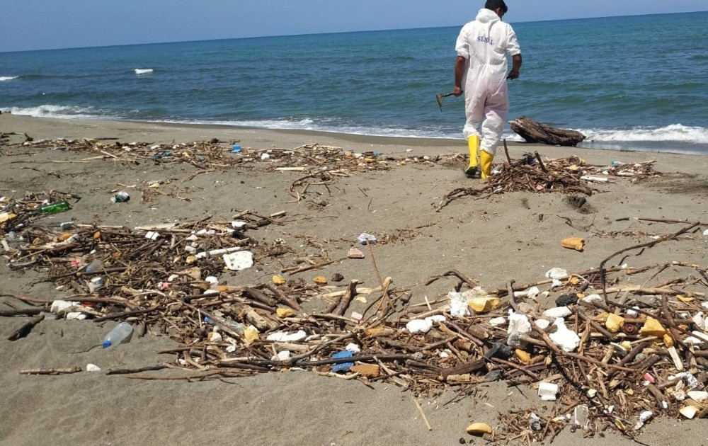 Selin Karadeniz kıyılarına getirdiği atıklar temizleniyor