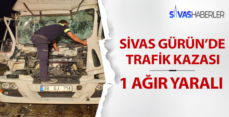 Gürün ilçesinde trafik kazası 1 kişi ağır yaralı