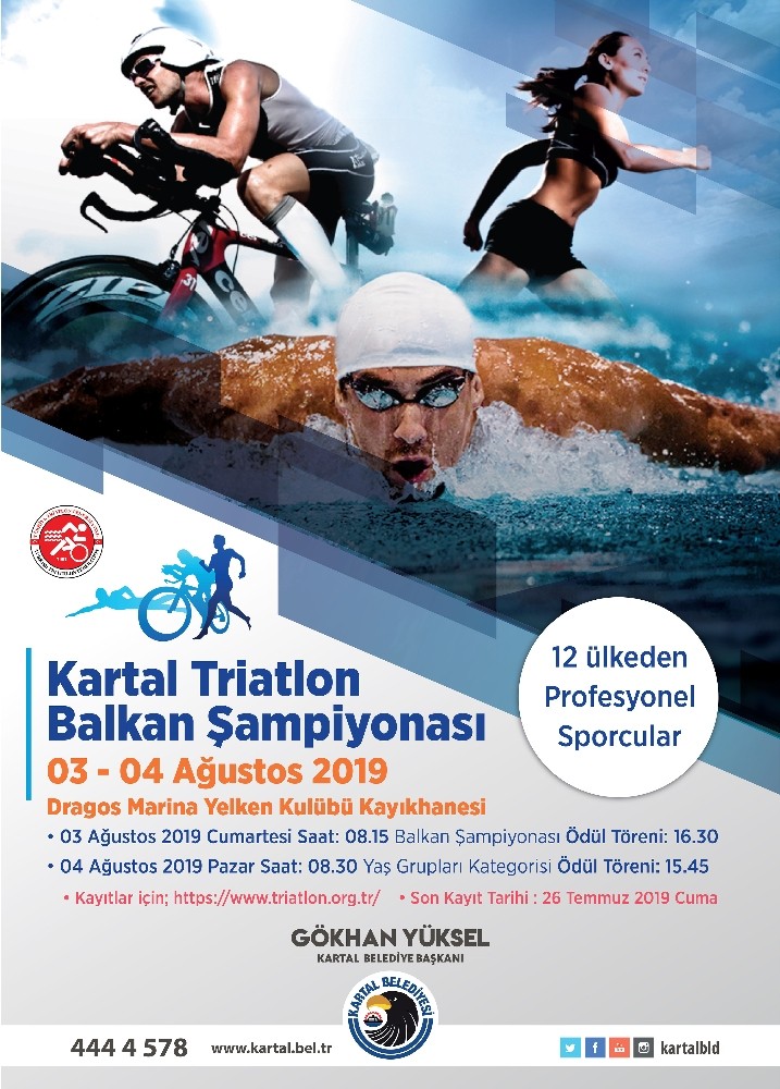 Triatlon Balkan Şampiyonası heyecanı Kartal’da yaşanacak