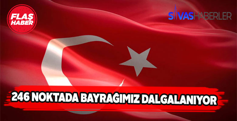Türk Bayrağı 246 noktada gökleri süslüyor