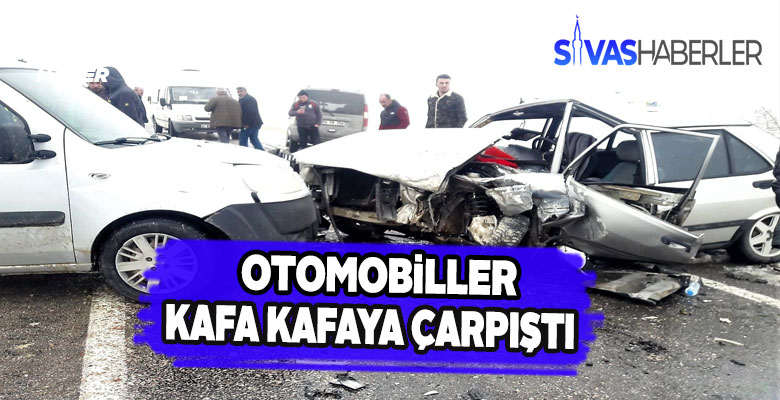 Gürün’de iki araç çarpıştı iki yaralı