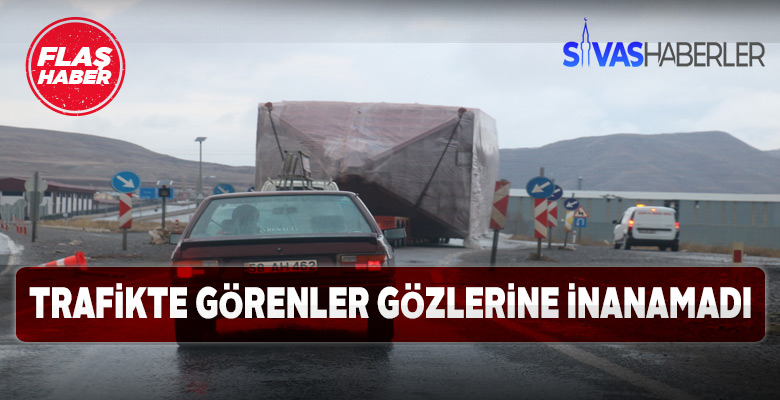 30 tonluk kazanı taşıyan tır Sivas’a ulaştı