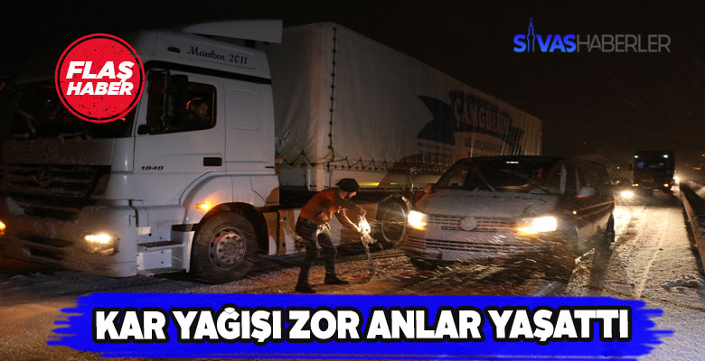 Sivas’ta hazırlıksız sürücüler kara fena yakalandı