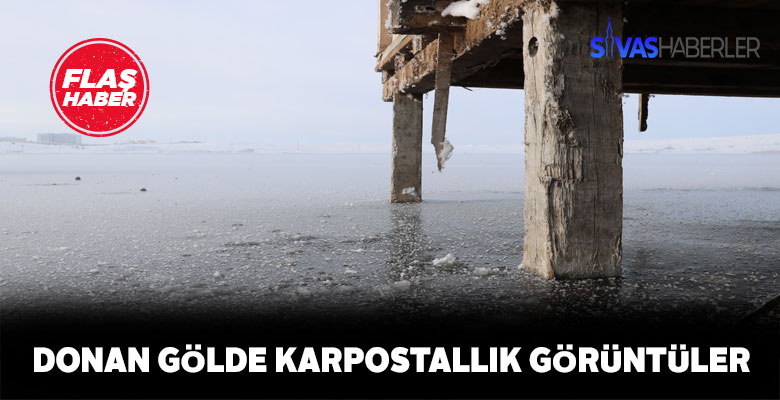 Donan Hafik Gölünde ilginç manzaralar ortaya çıktı