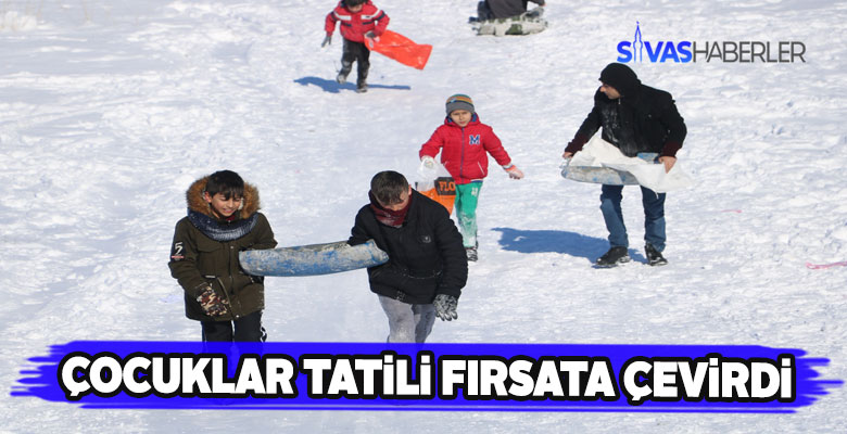 Sivas’ta öğrenciler okulların tatil edilmesini fırsata çevirdi