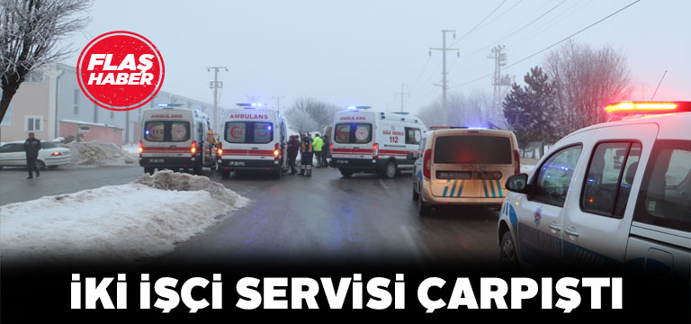 Sivas’ta çarpışan işçi servislerindeki 10 kişi yaralandı