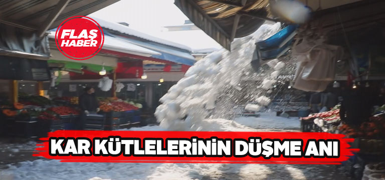 Eriyerek düşmeye başlayan kar kütleleri tehlike yarattı