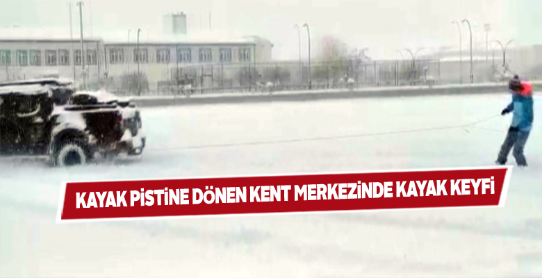 Sıvas’ın merkezinde kayağın keyfini sürdü
