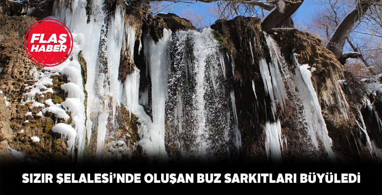 Sızır Şelalesinde dev buz sarkıtları oluştu