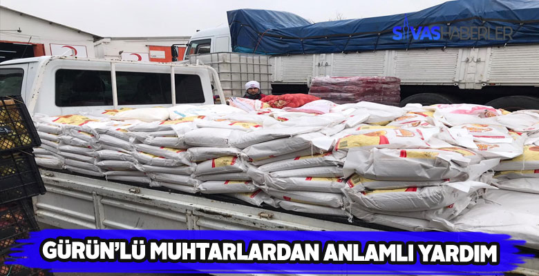 Gürün’de 2 mahalle Elazığ’a 3 minibüslük yardım gönderdi
