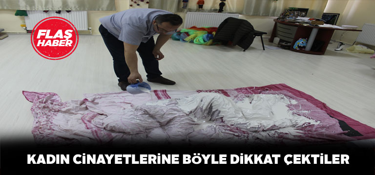 Kadın cinayetlerine böyle dikkat çektiler!