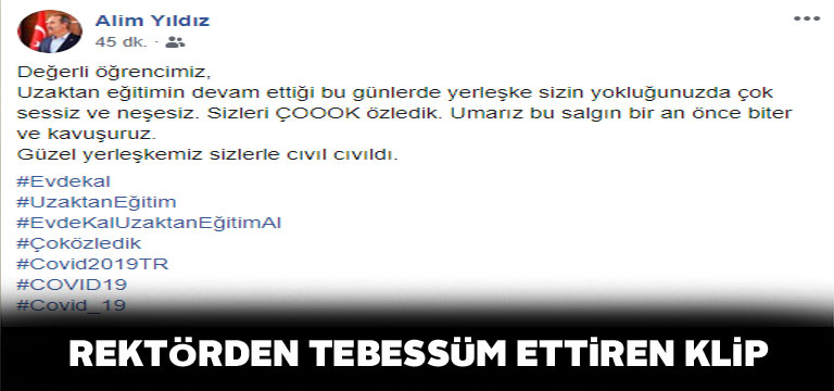 Rektör Alim Yıldız’dan özel klip paylaşımı