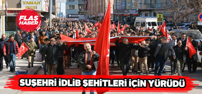 Suşehrili vatandaşlar şehitlerimiz için sokaklara döküldü