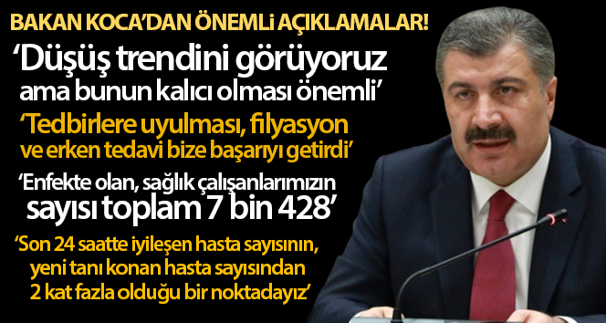Bakan Koca: "Başarının tamamını özetleyecek olursak; tedbir, tespit, hızlı tedavi”