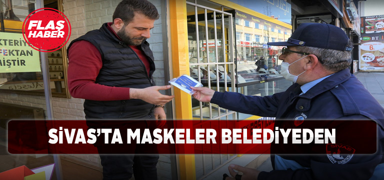 Sivas Belediyesi halka maske dağıttı
