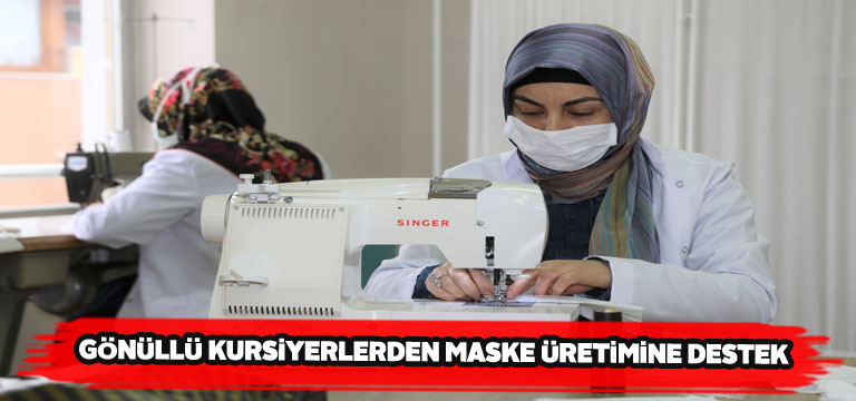 Gönüllü kursiyerler haftada 500 maske üretiyor