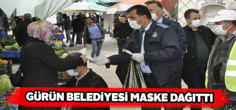 Gürün Belediyesi vatandaşlara maske dağıtımı yaptı