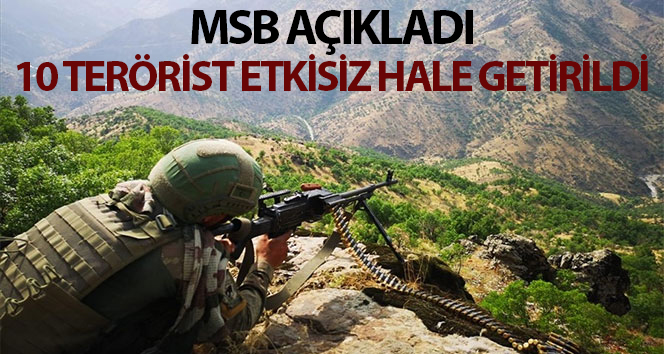 MSB: ‘Barış Pınarı bölgesi güneyinde saldırı girişiminde bulunan 10 PKK/YPG’li terörist etkisiz hale getirildi’