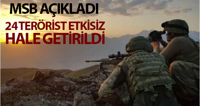 MSB: ‘Barış Pınarı bölgesinde sızma girişiminde bulunan 24 PKK/YPG’li terörist etkisiz hale getirildi’