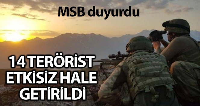 MSB: ‘Fırat Kalkanı bölgesine saldırı hazırlığında 14 PKK/YPG’li terörist etkisiz hale getirildi’
