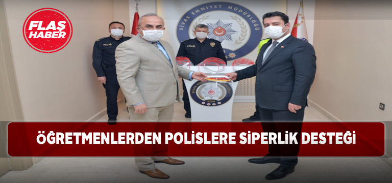 Öğretmenlerin ürettiği siperli maskeler polislere ulaştırıldı