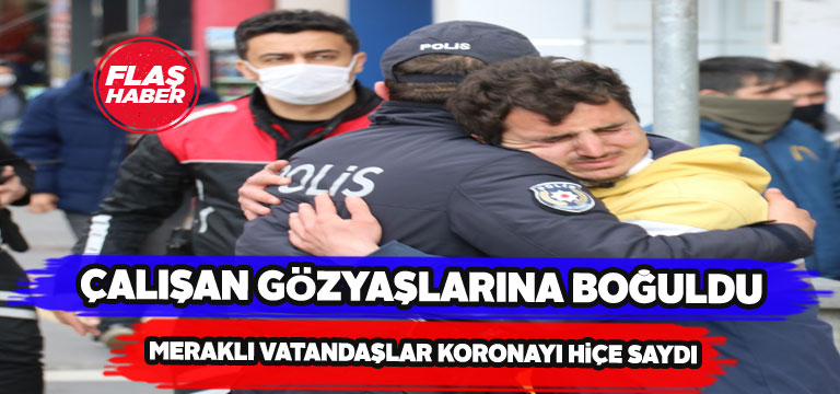Sivas’ta işletme yandı, meraklılar sosyal mesafeyi umursamadı