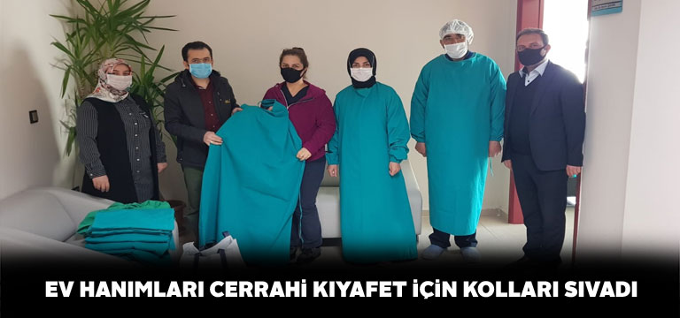 Gürünlü ev hanımları sağlık çalışanlarına tulum dikiyor