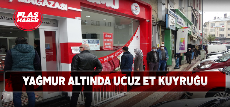 Sivas’ta 200 metrelik ucuz et kuyruğu oluştu