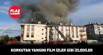 Apartman çatısındaki yangın güçlükle söndürüldü