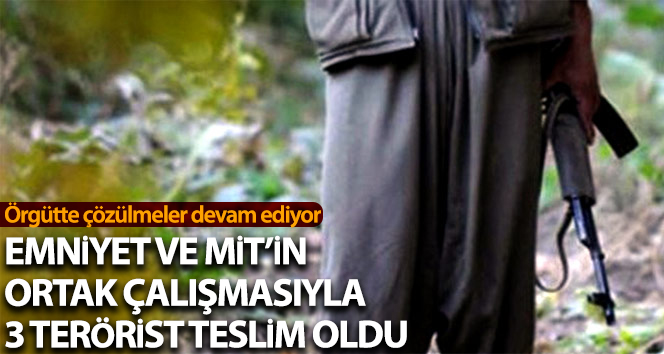 Emniyet ve MİT’in ortak ikna çalışması sonucu 3 terörist teslim oldu