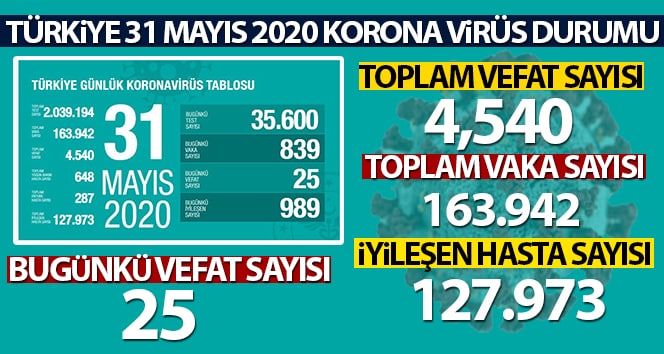 Sağlık Bakanlığı: ‘Son 24 saatte korona virüsten 25 kişi hayatını kaybetti’