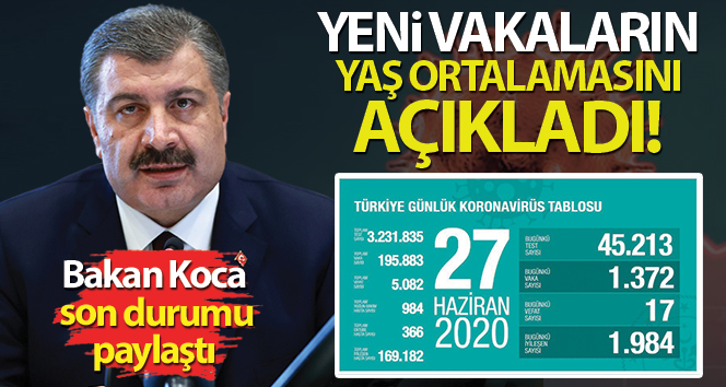 Bakan Koca son durumu paylaştı! Yeni vakaların ortalama yaşını duyurdu!