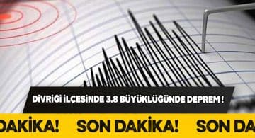 Divriği ilçesi 3.8’lik depremle sallandı