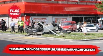 Emniyet kemeri sayesinde kazadan sapasağlam çıktılar