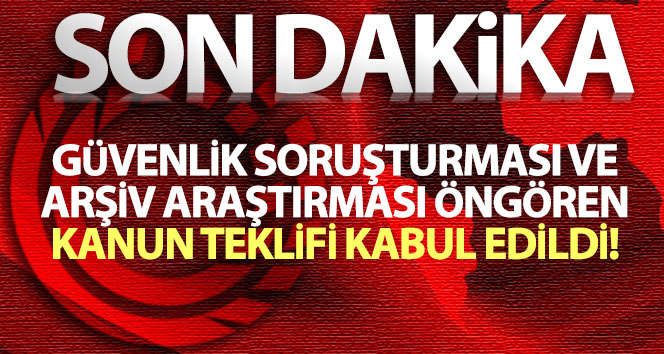 Güvenlik soruşturması ve arşiv araştırması için yasa teklifi İç Komisyon tarafından kabul edildi