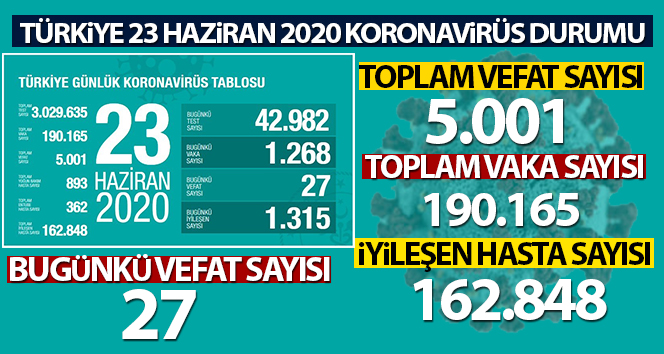 Sağlık Bakanlığı: ‘Son 24 saat içinde 27 kişi korona virüsünden öldü’