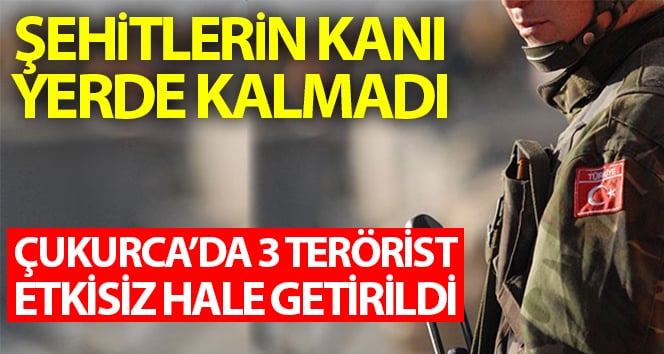 Şehitlerin kanı yerde kalmadı: Çukurca’da 3 terörist etkisiz hale getirildi
