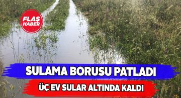 Hafik’ta patlayan sulama borusu maddi hasara sebep oldu