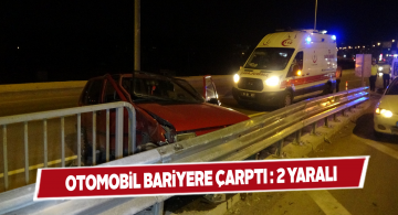 Bariyerlere çarpan araçtaki 2 kişi yaralandı